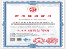 AAA資信等級證書